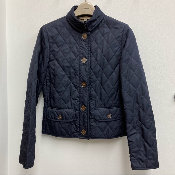 Burberry Dark Blue Quilted Puffer Jacket - Picture 1 of 16